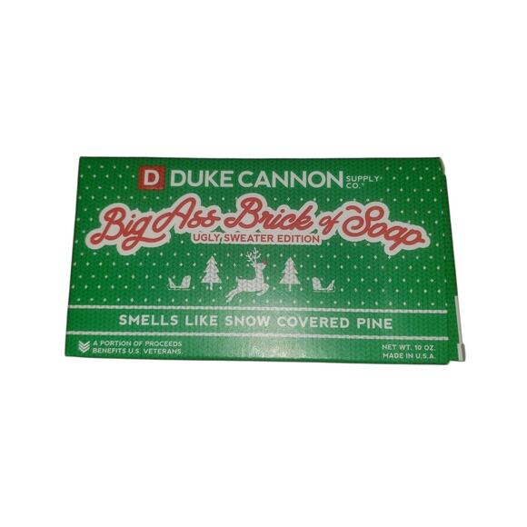 DUKE CANNON Big Ass Brick of Soap Ugly Sweater Edition 10 oz Snow Covered Pine - Picture 1 of 4